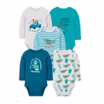 Set de 5 Bodies Manga Larga Cocodrilo