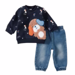 Conjunto Jeans con Poleron Bebe Perrito