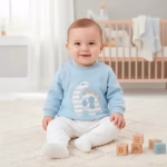 Conjunto 2 pzas Bebe Dino Celeste - Imagen 2